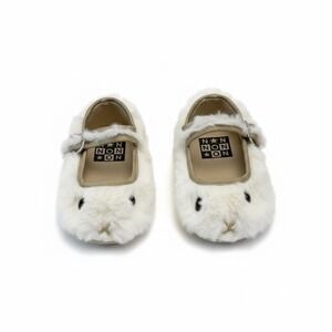 Boston Mia Doe Slippers kids  White Bunny Mary Jane  Shoes Toddler Size 4C $147